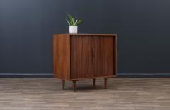 Milo Baughman Milo Baughman Tambour Door Walnut Cabinet with Colored Drawers - 3516970