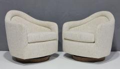 Milo Baughman Milo Baughman Teardrop Tilt Swivels with Plush Chenille Upholstery - 3011835