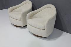 Milo Baughman Milo Baughman Teardrop Tilt Swivels with Plush Chenille Upholstery - 3011836