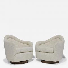 Milo Baughman Milo Baughman Teardrop Tilt Swivels with Plush Chenille Upholstery - 3012833