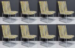 Milo Baughman Milo Baughman Thin Frame Dining Chairs in Maharam Cut Velvet - 2266093