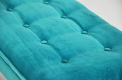 Milo Baughman Milo Baughman Turquoise Velvet Bench - 427800