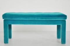 Milo Baughman Milo Baughman Turquoise Velvet Bench - 427802