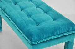 Milo Baughman Milo Baughman Turquoise Velvet Bench - 427803