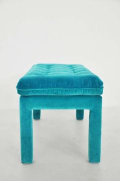 Milo Baughman Milo Baughman Turquoise Velvet Bench - 427806