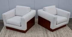 Milo Baughman Milo Baughman Walnut Case Club Chairs On Castors - 3034924