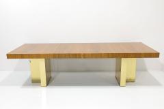 Milo Baughman Milo Baughman Walnut and Brass Base Dining Table - 3133997
