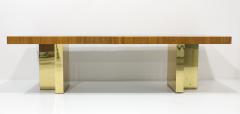 Milo Baughman Milo Baughman Walnut and Brass Base Dining Table - 3134000