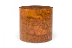 Milo Baughman Milo Baughman for Directional American Mid Century Ash Burl Drum Form End Side - 4655896