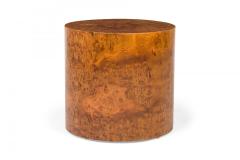 Milo Baughman Milo Baughman for Directional American Mid Century Ash Burl Drum Form End Side - 4655897