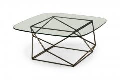 Milo Baughman Milo Baughman for Directional Mid Century Bronze and Glass Geometric Cocktail  - 4650183