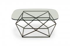 Milo Baughman Milo Baughman for Directional Mid Century Bronze and Glass Geometric Cocktail  - 4650184