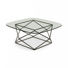 Milo Baughman Milo Baughman for Directional Mid Century Bronze and Glass Geometric Cocktail  - 4700095