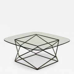 Milo Baughman Milo Baughman for Directional Mid Century Bronze and Glass Geometric Cocktail  - 4700111