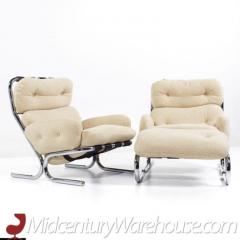 Milo Baughman Milo Baughman for Directional Mid Century Chrome Chair and Ottoman Set - 3513738