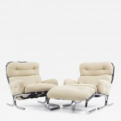 Milo Baughman Milo Baughman for Directional Mid Century Chrome Chair and Ottoman Set - 3517591