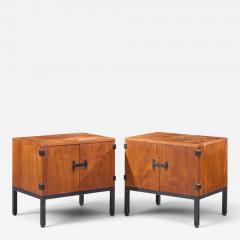 Milo Baughman Milo Baughman for Directional Mid Century Walnut Nightstands Pair - 4574092