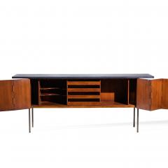 Milo Baughman Milo Baughman for Directional Walnut Slate and Brass Console Credenza - 4498341