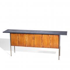Milo Baughman Milo Baughman for Directional Walnut Slate and Brass Console Credenza - 4498343