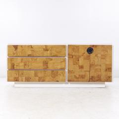Milo Baughman Milo Baughman for Lane Mid Century White Lacquer and Burlwood Dresser - 4238178