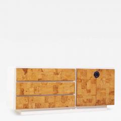 Milo Baughman Milo Baughman for Lane Mid Century White Lacquer and Burlwood Dresser - 4241965