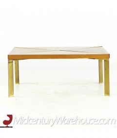 Milo Baughman Milo Baughman for Murray Mid Century Brass and Maple Coffee Table - 3117188