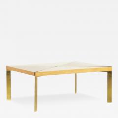 Milo Baughman Milo Baughman for Murray Mid Century Brass and Maple Coffee Table - 3123702