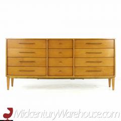 Milo Baughman Milo Baughman for Murray Mid Century Maple and Brass Lowboy Dresser - 3688374