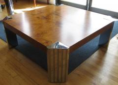 Milo Baughman Milo Baughman for Pace Burl and Chrome Coffee Table - 692915