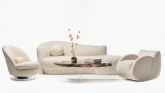 Milo Baughman Milo Baughman for Thayer Cogggin Swivel and Tilt Lounge Chairs in Ivory Boucl  - 4455299