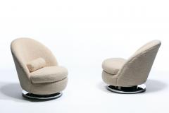 Milo Baughman Milo Baughman for Thayer Cogggin Swivel and Tilt Lounge Chairs in Ivory Boucl  - 4455301