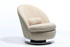 Milo Baughman Milo Baughman for Thayer Cogggin Swivel and Tilt Lounge Chairs in Ivory Boucl  - 4455305