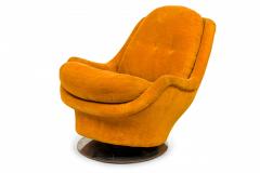 Milo Baughman Milo Baughman for Thayer Coggin AmericanSpace Age Gold Fabric Swivel Armchair - 2792393