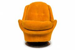 Milo Baughman Milo Baughman for Thayer Coggin AmericanSpace Age Gold Fabric Swivel Armchair - 2792397