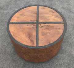 Milo Baughman Milo Baughman for Thayer Coggin Ash Burl Travertine Drum Coffee Table - 4358830