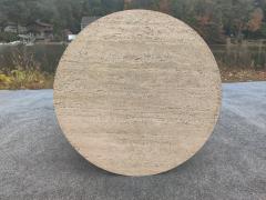 Milo Baughman Milo Baughman for Thayer Coggin Ash Burl Travertine Drum Coffee Table - 4358831