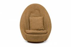Milo Baughman Milo Baughman for Thayer Coggin Brown Upholstered Egg Swivel Lounge Chair - 4274870