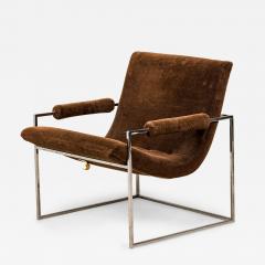 Milo Baughman Milo Baughman for Thayer Coggin Brown Upholstered Scoop Lounge Armchair - 2792454