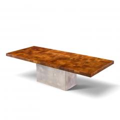 Milo Baughman Milo Baughman for Thayer Coggin Burlwood and Chrome Dining Table with 2 Leaves - 4813473
