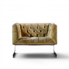 Milo Baughman Milo Baughman for Thayer Coggin Cantilever Steel Tufted Lounge Chairs Pair - 4653500