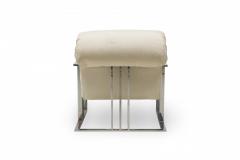 Milo Baughman Milo Baughman for Thayer Coggin Chrome Off White Upholstered Scroll Armchair - 4273929