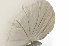 Milo Baughman Milo Baughman for Thayer Coggin Chrome Off White Upholstered Scroll Armchair - 4273931