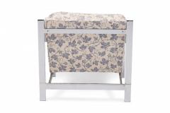 Milo Baughman Milo Baughman for Thayer Coggin Chrome and Floral Fabric Flat Bar Armchairs - 2791949