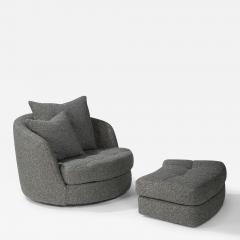 Milo Baughman Milo Baughman for Thayer Coggin Giant Tub Swivel Chair and Ottoman in COM - 2878380