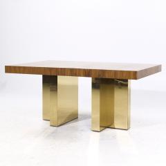 Milo Baughman Milo Baughman for Thayer Coggin MCM Brass Rosewood Dining Table with 2 Leaves - 4018909