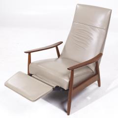 Milo Baughman Milo Baughman for Thayer Coggin MCM Leather Walnut Lounge Chair Recliner Pair - 3838424