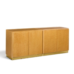 Milo Baughman Milo Baughman for Thayer Coggin Mid Century Birdseye Maple and Brass Credenza - 4752438