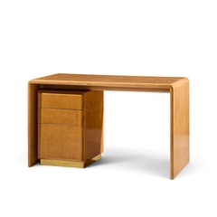 Milo Baughman Milo Baughman for Thayer Coggin Mid Century Birdseye Maple and Brass Desk - 4752471