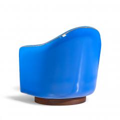 Milo Baughman Milo Baughman for Thayer Coggin Mid Century Blue Swivel Tilt Lounge Chair Pair - 4428512