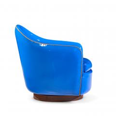 Milo Baughman Milo Baughman for Thayer Coggin Mid Century Blue Swivel Tilt Lounge Chair Pair - 4428514